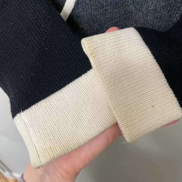 Helly Hanson Color Block Knit Sweater Half Zip Hoodie Embroidered Logo Black XS - Picture 6 of 10